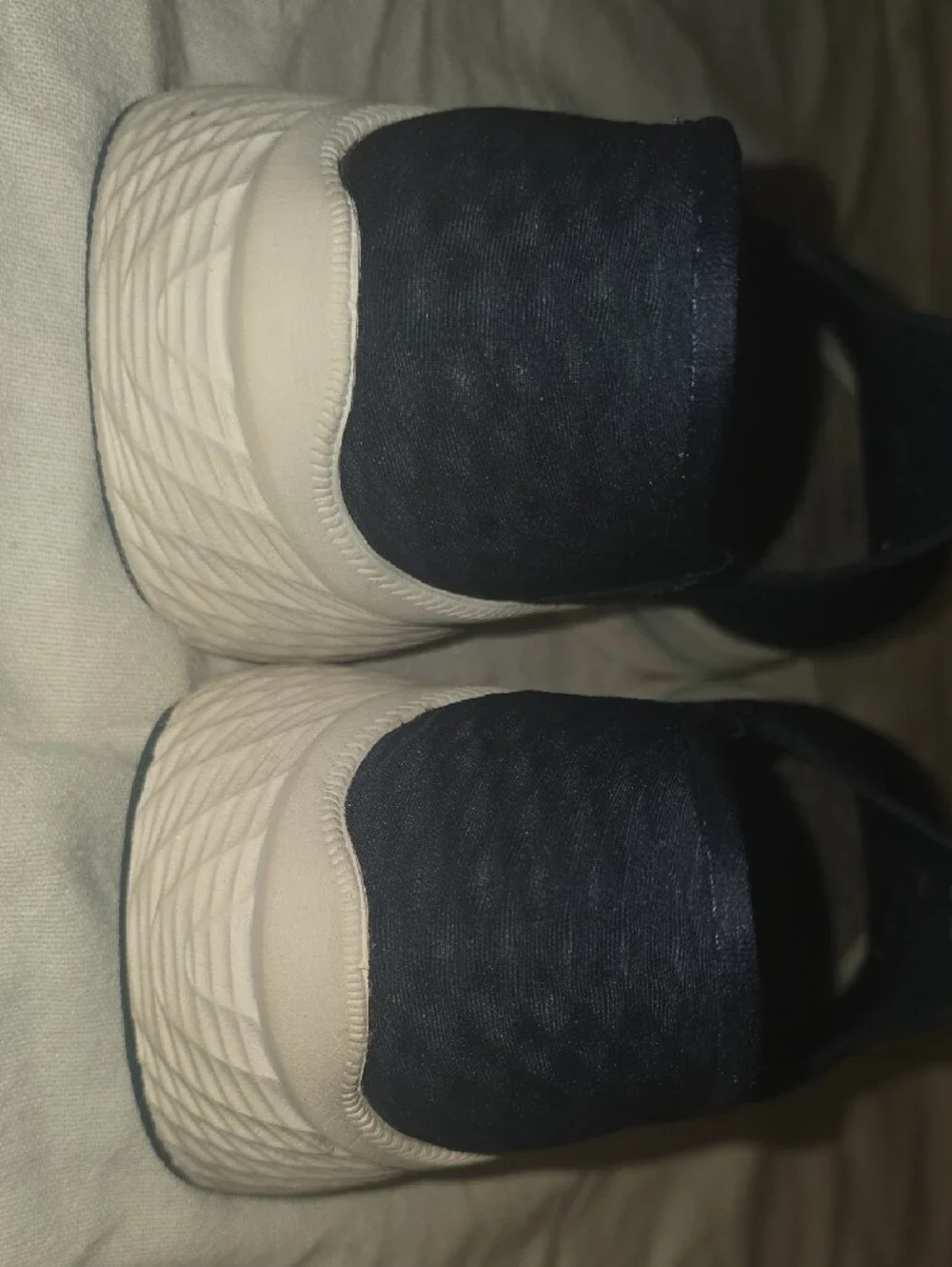 Skechers Slip-On Max Cushion Walking Sneakers in Navy and Light Blue
